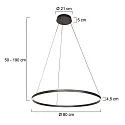 Steinhauer Luminaria colgante RINGLUX Arriba-Abajo IP20, negro regulable