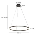 Steinhauer Luminaria colgante RINGLUX Arriba-Abajo IP20, negro regulable