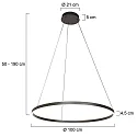 Steinhauer Luminaria colgante RINGLUX Arriba-Abajo IP20, negro regulable