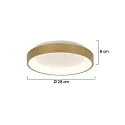 Steinhauer Luminaria de techo RINGLEDE IP20, dorado regulable