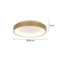 Steinhauer ceiling luminaire RINGLEDE IP20, gold dimmable