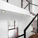 Steinhauer ceiling luminaire RINGLEDE IP20, black dimmable