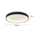 Steinhauer ceiling luminaire RINGLEDE IP20, black dimmable