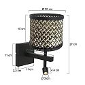 Steinhauer Luminaria de pared STANG IP20, regulable