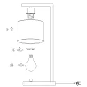 Steinhauer table lamp STANG E27 IP20, dimmable