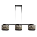 Steinhauer pendant luminaire STANG 3 flames E27 IP20, black dimmable