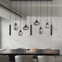 Steinhauer pendant luminaire REFLEXION 9 flames GU10 + E27 IP20, black dimmable