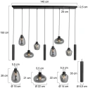 Steinhauer pendant luminaire REFLEXION 9 flames GU10 + E27 IP20, black dimmable