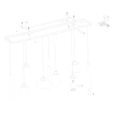 Steinhauer pendant luminaire REFLEXION 9 flames GU10 + E27 IP20, black dimmable