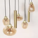 Steinhauer pendant luminaire REFLEXION 9 flames GU10 + E27 IP20, brass dimmable