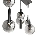 Steinhauer Luminaria colgante BOLLIQUE de 9 llamas GU10 + E27 IP20, negro regulable