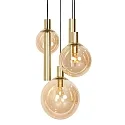 Steinhauer Luminaria colgante BOLLIQUE de 5 llamas GU10 + E27 IP20, latón regulable