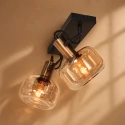 Steinhauer Luminaria de pared GLASLIC de 2 llamas, giratorio, giratorio E27 IP20, color bronce, negro regulable
