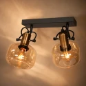Steinhauer Luminaria de pared GLASLIC de 2 llamas, giratorio, giratorio E27 IP20, color bronce, negro regulable