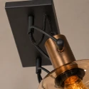 Steinhauer Luminaria de pared GLASLIC de 2 llamas, giratorio, giratorio E27 IP20, color bronce, negro regulable