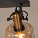 Steinhauer Luminaria de pared GLASLIC de 2 llamas, giratorio, giratorio E27 IP20, color bronce, negro regulable