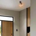 Steinhauer Luminaria de pared GLASLIC de 2 llamas, giratorio, giratorio E27 IP20, color bronce, negro regulable