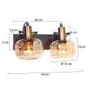Steinhauer Luminaria de pared GLASLIC de 2 llamas, giratorio, giratorio E27 IP20, color bronce, negro regulable