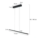 Steinhauer Luminaria colgante BANDE de 3 llamas IP20, negro regulable