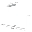Steinhauer Luminaria colgante BANDE de 3 llamas IP20, acero regulable