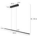 Steinhauer Luminaria colgante BANDE de 3 llamas IP20, negro regulable