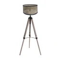 Mexlite floor lamp TRIEK 1 flame E27 IP20, wood, black dimmable