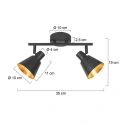 Mexlite ceiling luminaire OEROE 2 flames E14 IP20, black dimmable
