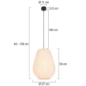 anne light & home pendant luminaire SABLE 1 flame E27 IP20, creme dimmable