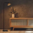 Steinhauer floor lamp PINTINO 1 flame GU10 IP20, black dimmable