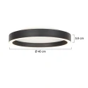 Steinhauer Luminaria de techo RINGLUX de 2 llamas IP20, negro regulable