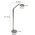 Steinhauer Luminaria de pedestal RINGLUX IP20, regulable