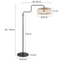 Steinhauer floor lamp BREEZA BEACH 1 flame E27 IP20, black dimmable