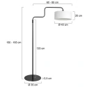 Steinhauer Luminaria de pedestal BLOEBA de 1 llama E27 IP20, negro regulable