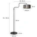 Steinhauer Luminaria de pedestal BLOEBA de 1 llama E27 IP20, negro regulable