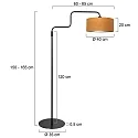 Steinhauer Luminaria de pedestal BLOEBA E27 IP20, regulable