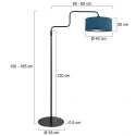 Steinhauer Luminaria de pedestal BLOEBA de 1 llama E27 IP20, negro regulable