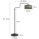 Steinhauer Luminaria de pedestal BLOEBA de 1 llama E27 IP20, negro regulable