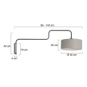 Steinhauer Luminaria de pared BLOEBA de 1 llama E27 IP20, negro regulable