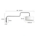 Steinhauer Luminaria de pared BLOEBA de 1 llama E27 IP20, negro regulable
