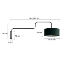 Steinhauer Luminaria de pared BLOEBA de 1 llama E27 IP20, negro regulable