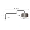 Steinhauer Luminaria de pared BLOEBA de 1 llama E27 IP20, negro regulable