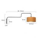 Steinhauer Luminaria de pared BLOEBA de 1 llama E27 IP20, negro regulable