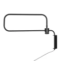 Steinhauer Luminaria de pared BLOEBA de 1 llama E27 IP20, negro regulable