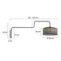 Steinhauer Luminaria de pared BLOEBA de 1 llama E27 IP20, negro regulable