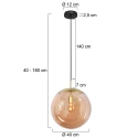 Steinhauer pendant luminaire BOLLIQUE 1 flame E27 IP20, brass dimmable