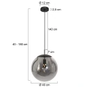Steinhauer pendant luminaire BOLLIQUE 1 flame E27 IP20, black dimmable
