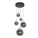Steinhauer pendant luminaire BOLLIQUE 5 flames IP20, black dimmable