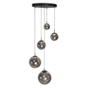 pendant luminaire BOLLIQUE 5 flames IP20, black dimmable
