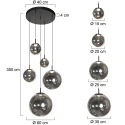 Steinhauer pendant luminaire BOLLIQUE 5 flames IP20, black dimmable