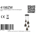 pendant luminaire GLIMSY 5 flames IP20, black dimmable